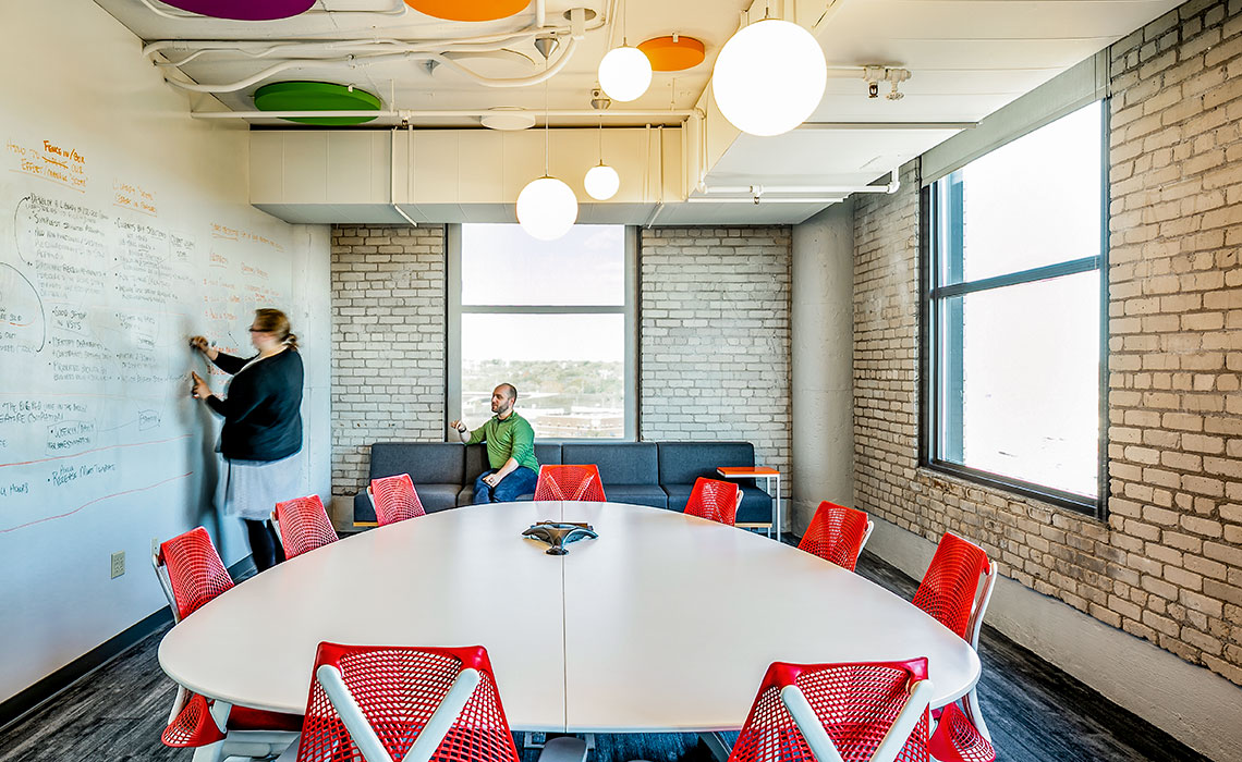 Large meeting space at PowerObjects' North Loop offices