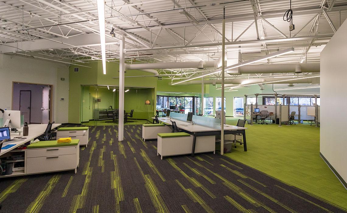 eHome's bright and open office space helps them attract and retain technical staff.