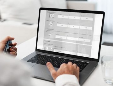 Businessman working on PlanForce Space Calculator