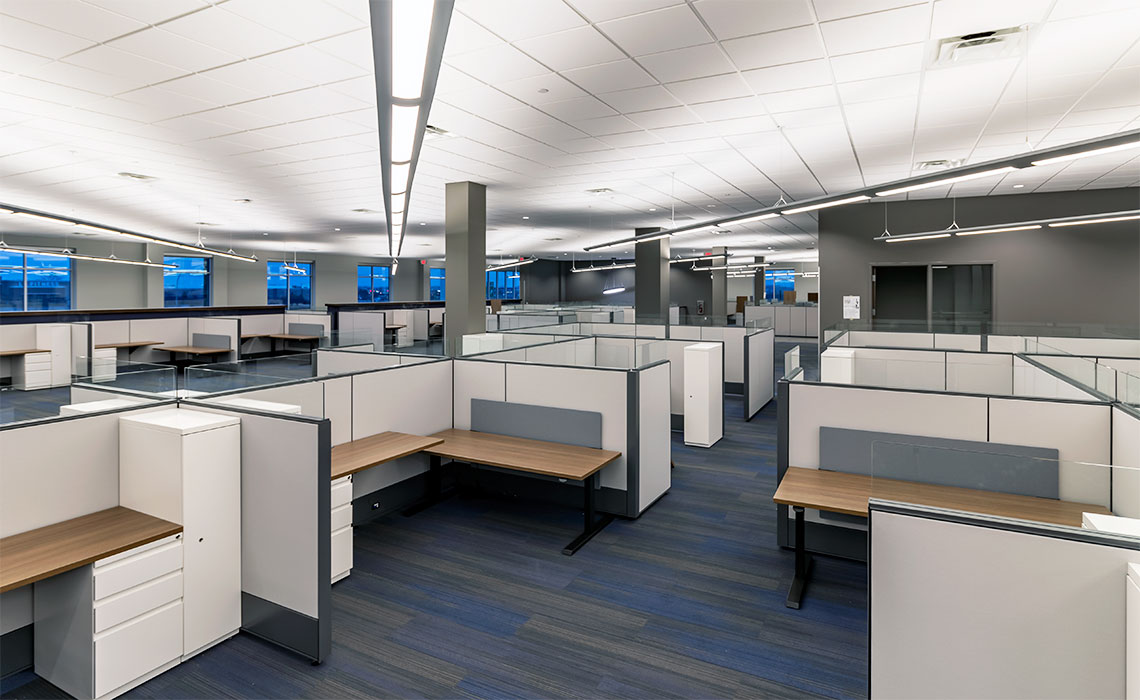 Industrial interior architecture and office design for Kurita America